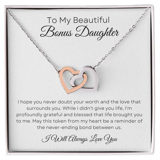 To My Beautiful Bonus Daughter - Grateful and Blessed That Life Brought You to Me - Necklace